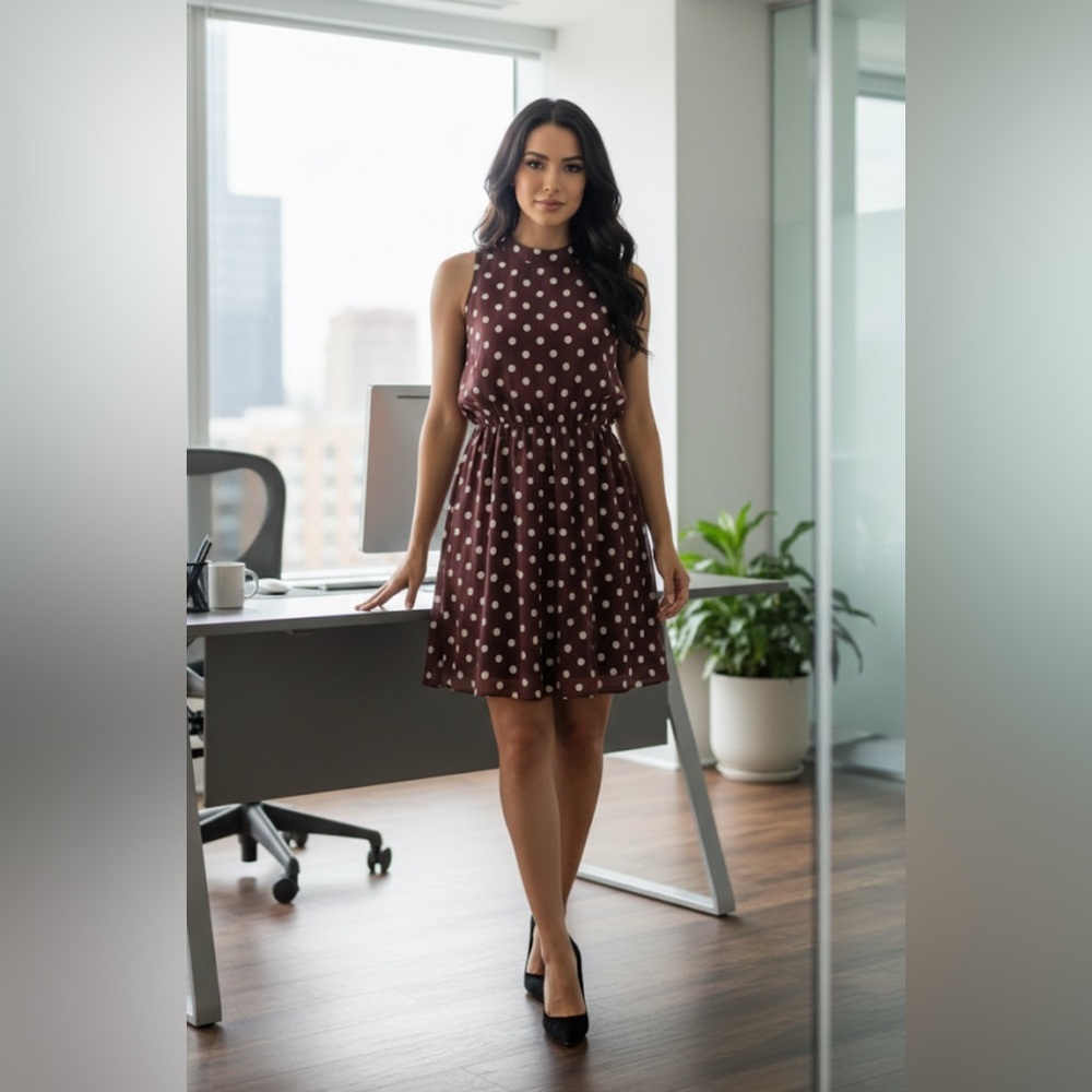 My Michelle Chocolate Polka Dot Mini Dress